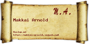 Makkai Arnold névjegykártya